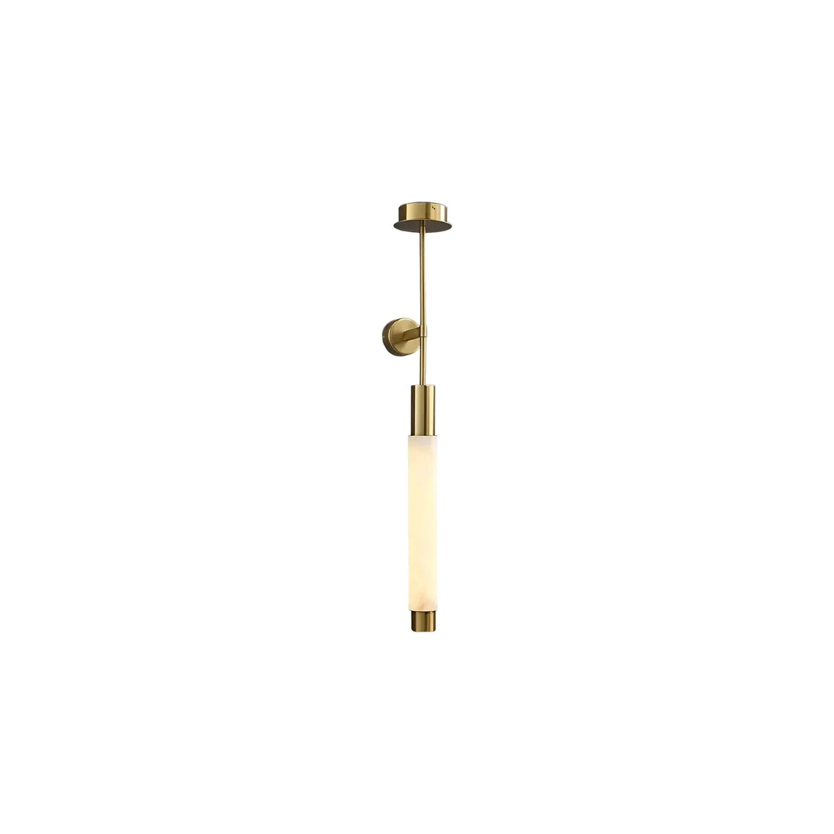 Atrium Brass Alabaster Sconce light fixture by AUVIELIGHT