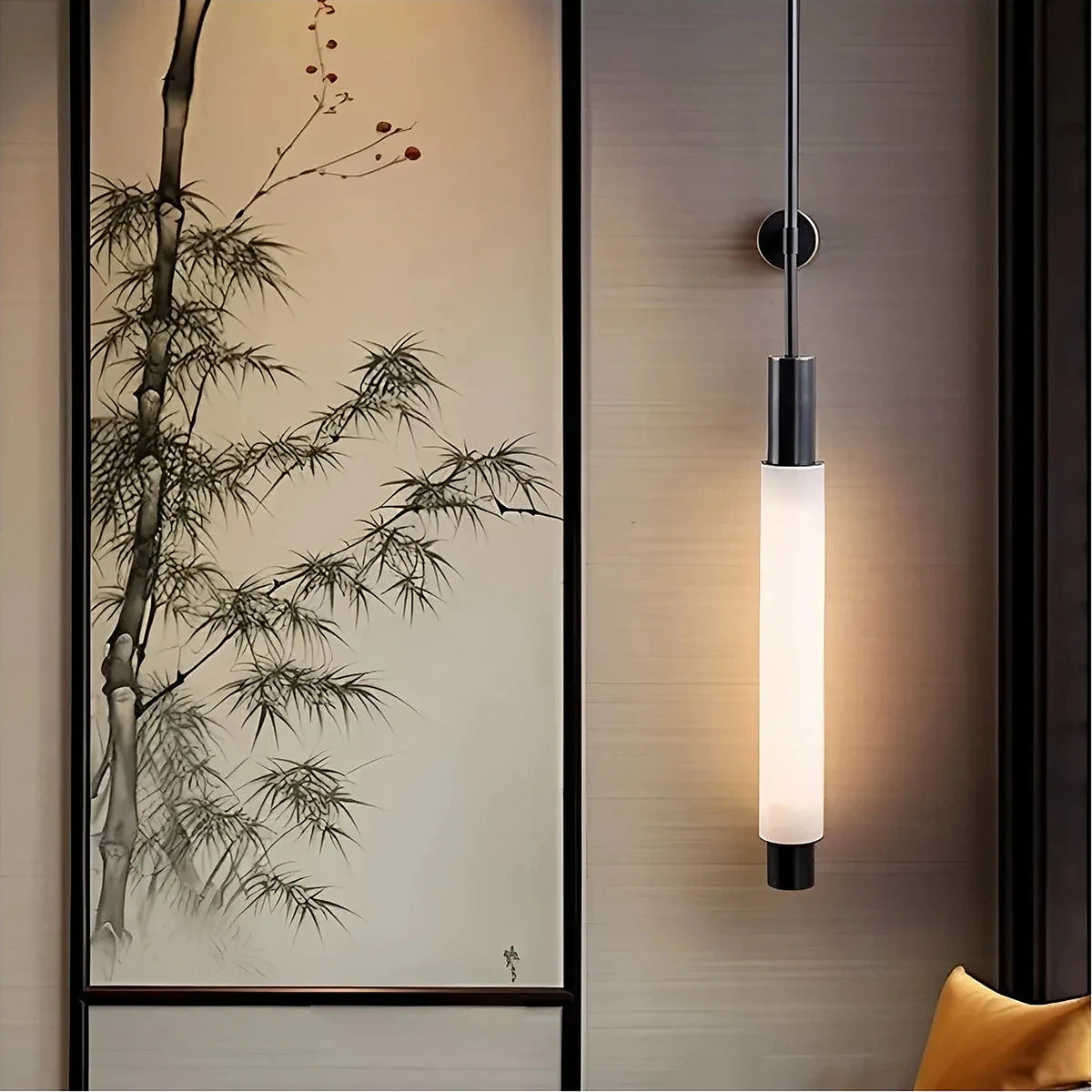 Atrium Brass Alabaster Sconce light fixture by AUVIELIGHT