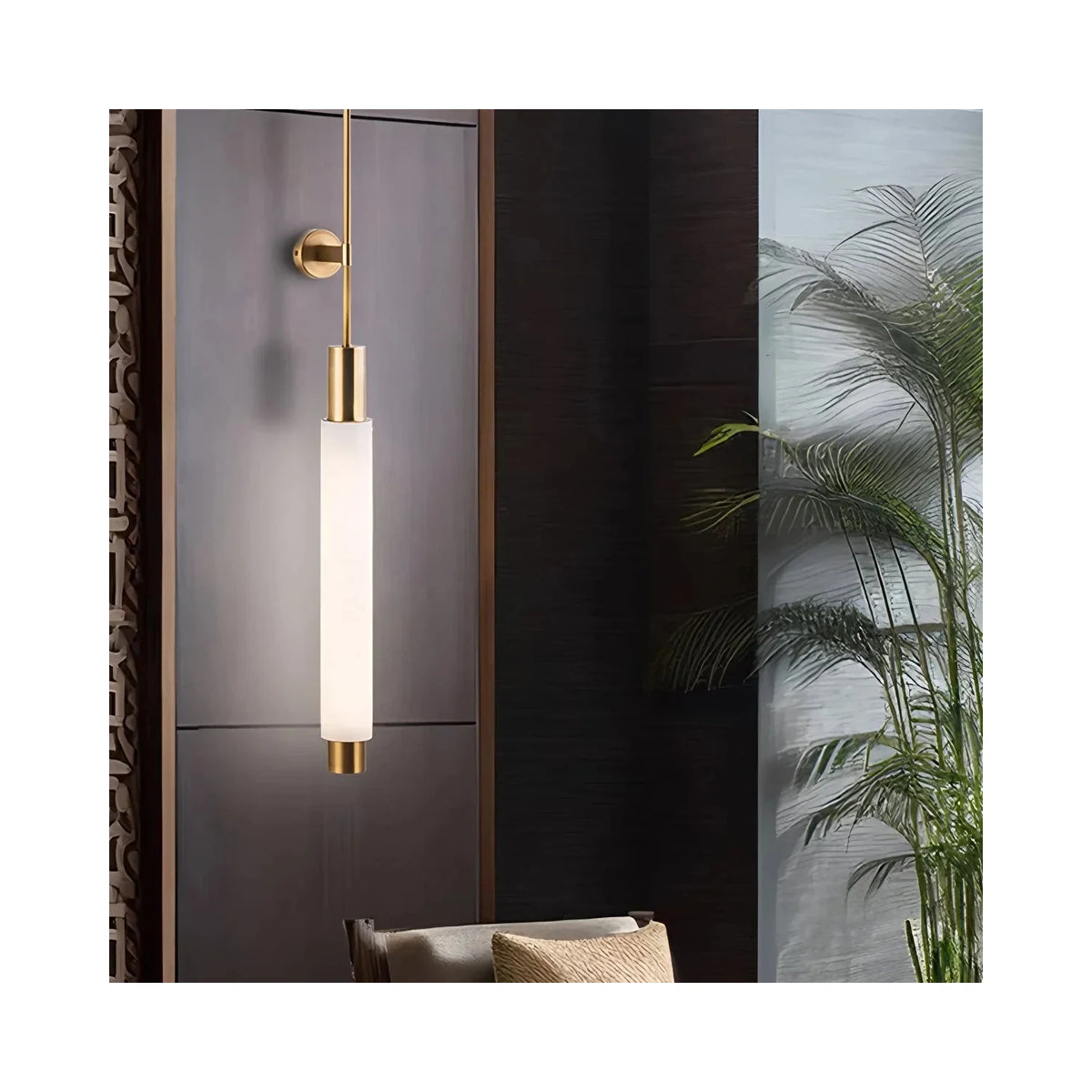 Atrium Brass Alabaster Sconce light fixture by AUVIELIGHT