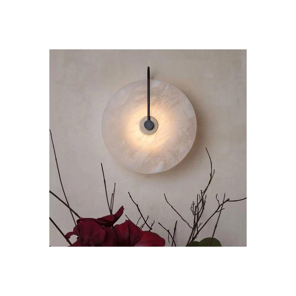 Aura Alabaster Disc Wall Sconce light fixture by AUVIELIGHT