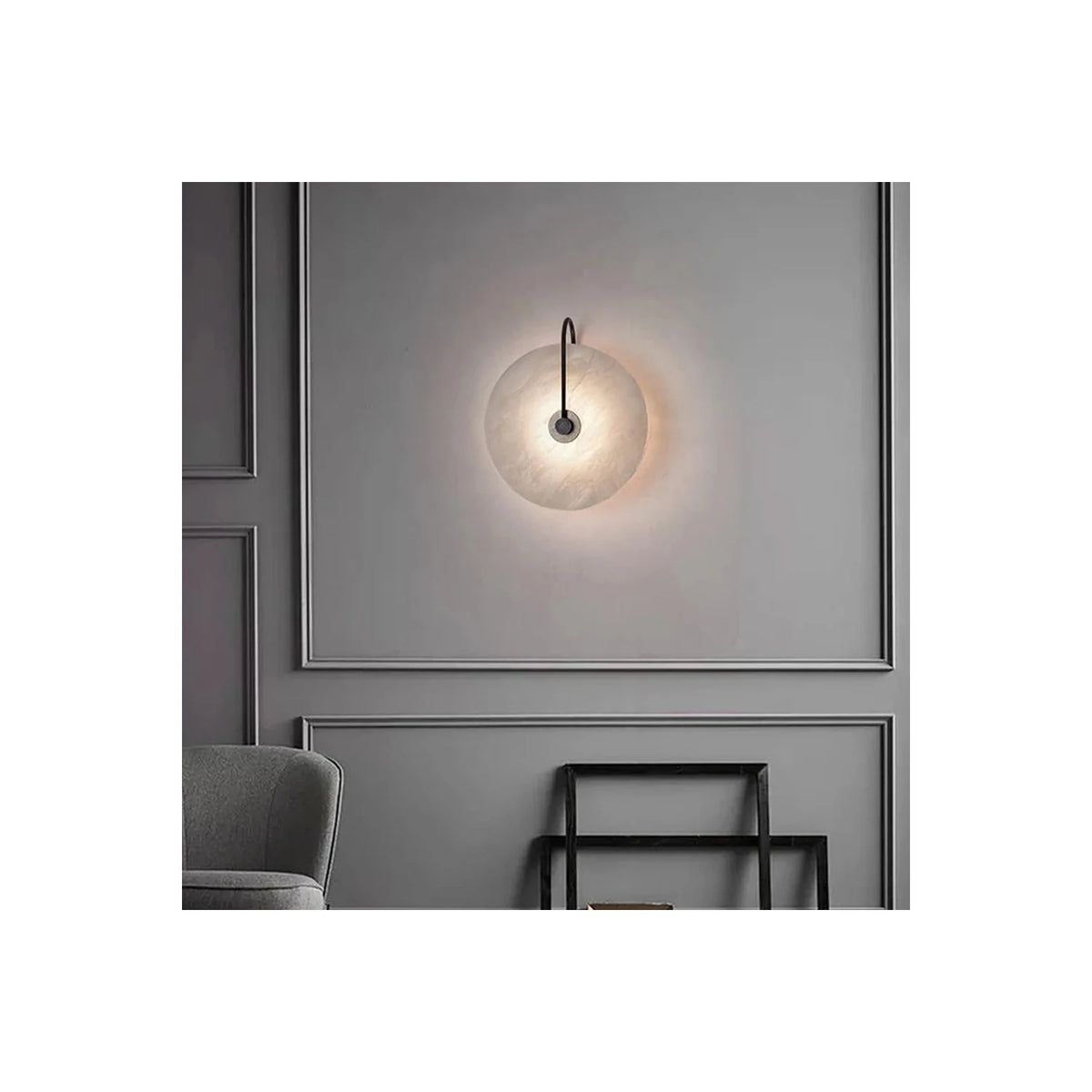 Aura Alabaster Disc Wall Sconce light fixture by AUVIELIGHT