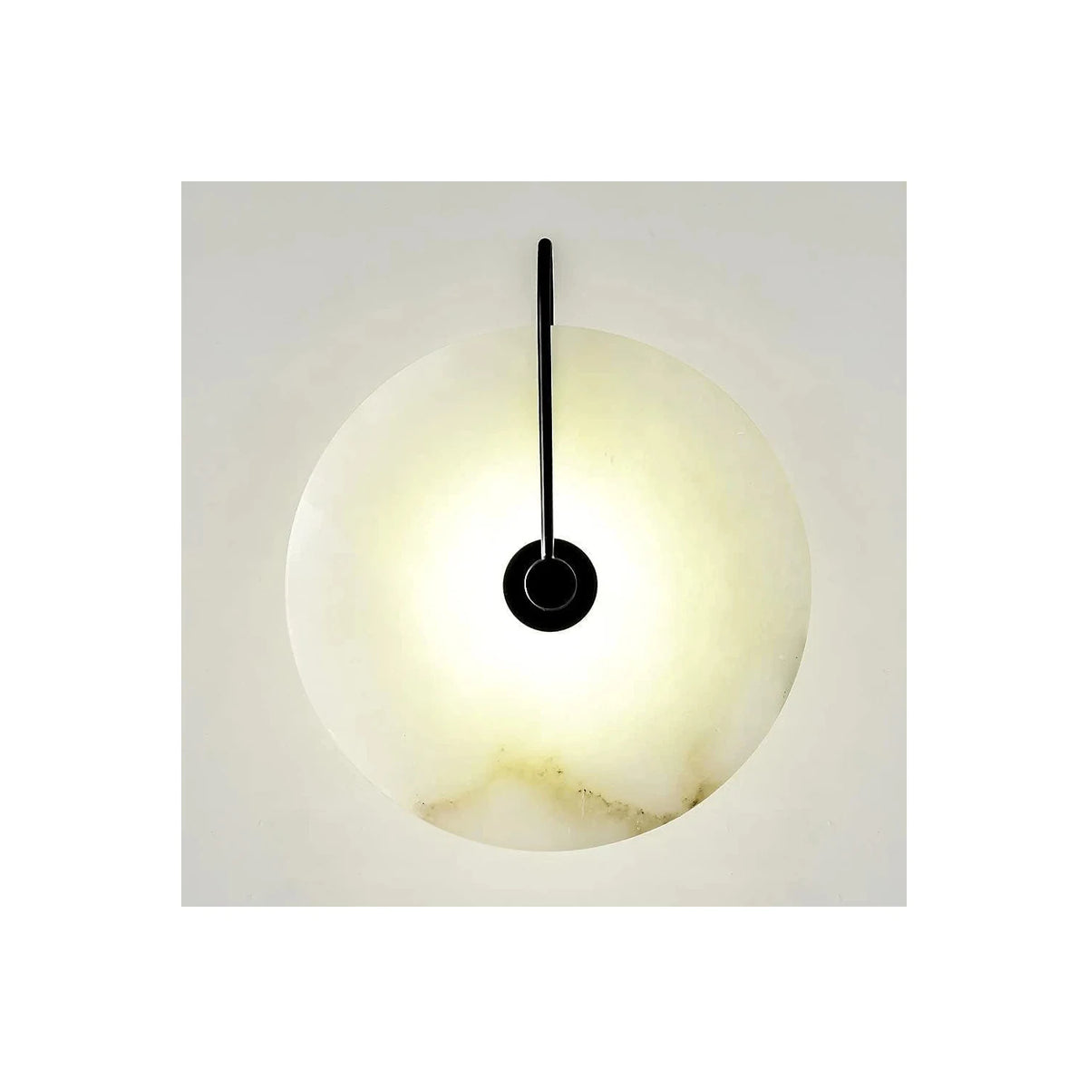 Aura Alabaster Disc Wall Sconce light fixture by AUVIELIGHT, ∅ 7.9″ x H 7.9″ / Blackened Brass & White and 1 other sizes