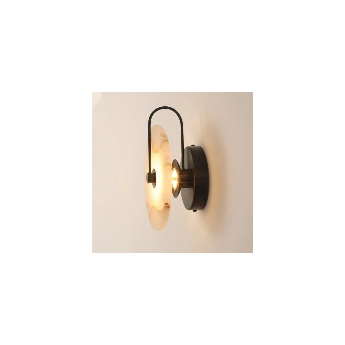 Aura Alabaster Disc Wall Sconce light fixture by AUVIELIGHT