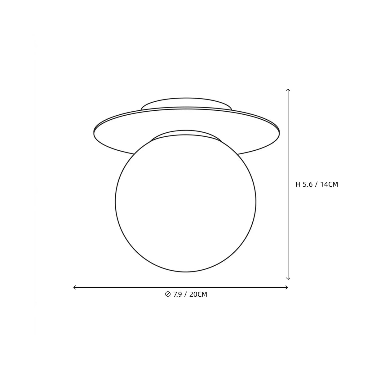 AuraDisc Brass Globe Flush Mount Light by AUVIELIGHT