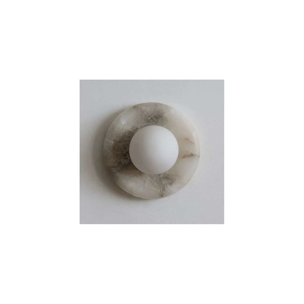 AuraHalo Round Alabaster Vanity Sconce light fixture by AUVIELIGHT