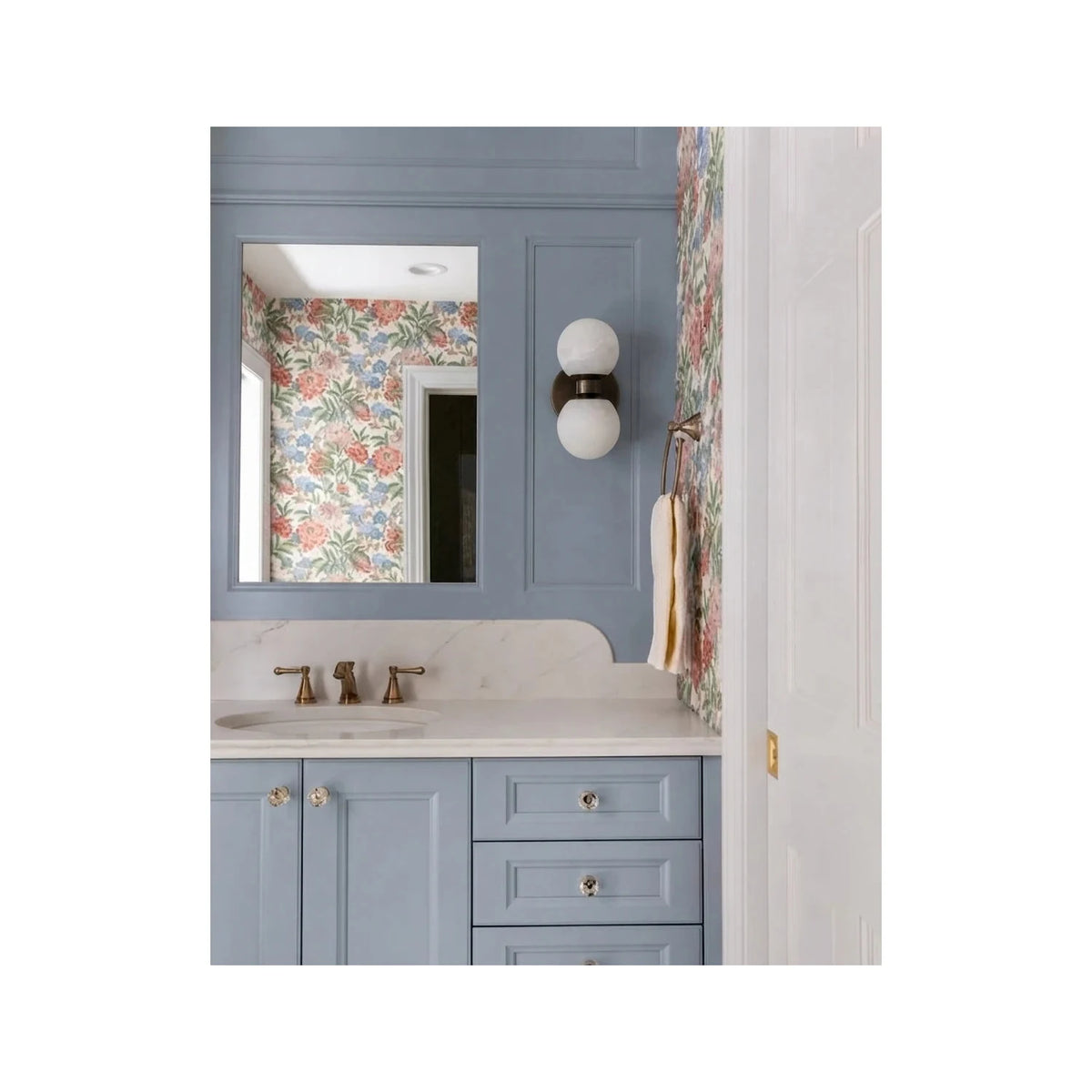 AuraSphere Double Alabaster Vanity Sconce light fixture by AUVIELIGHT