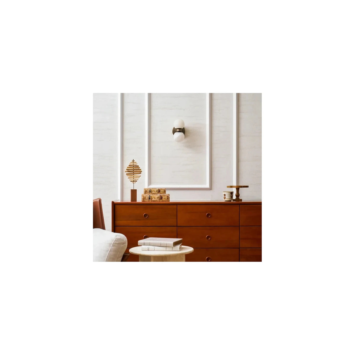 AuraSphere Double Alabaster Vanity Sconce light fixture by AUVIELIGHT