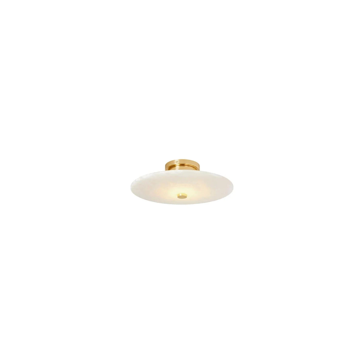 AuraStone Alabaster Flush Mount Light by AUVIELIGHT, ∅ 7.9″ x H 3.9″ / Brass & White