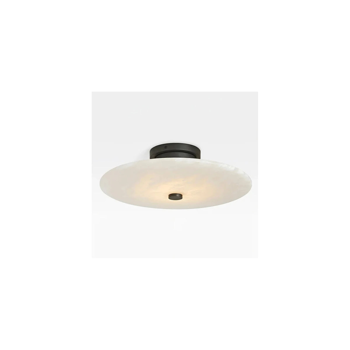 AuraStone Alabaster Flush Mount Light by AUVIELIGHT, ∅ 7.9″ x H 3.9″ / Black & White