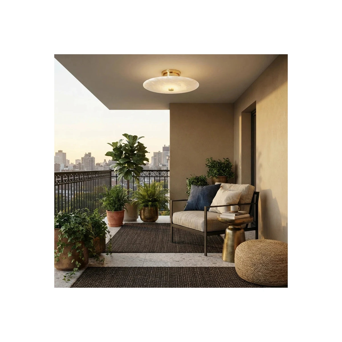 AuraStone Alabaster Flush Mount Light by AUVIELIGHT