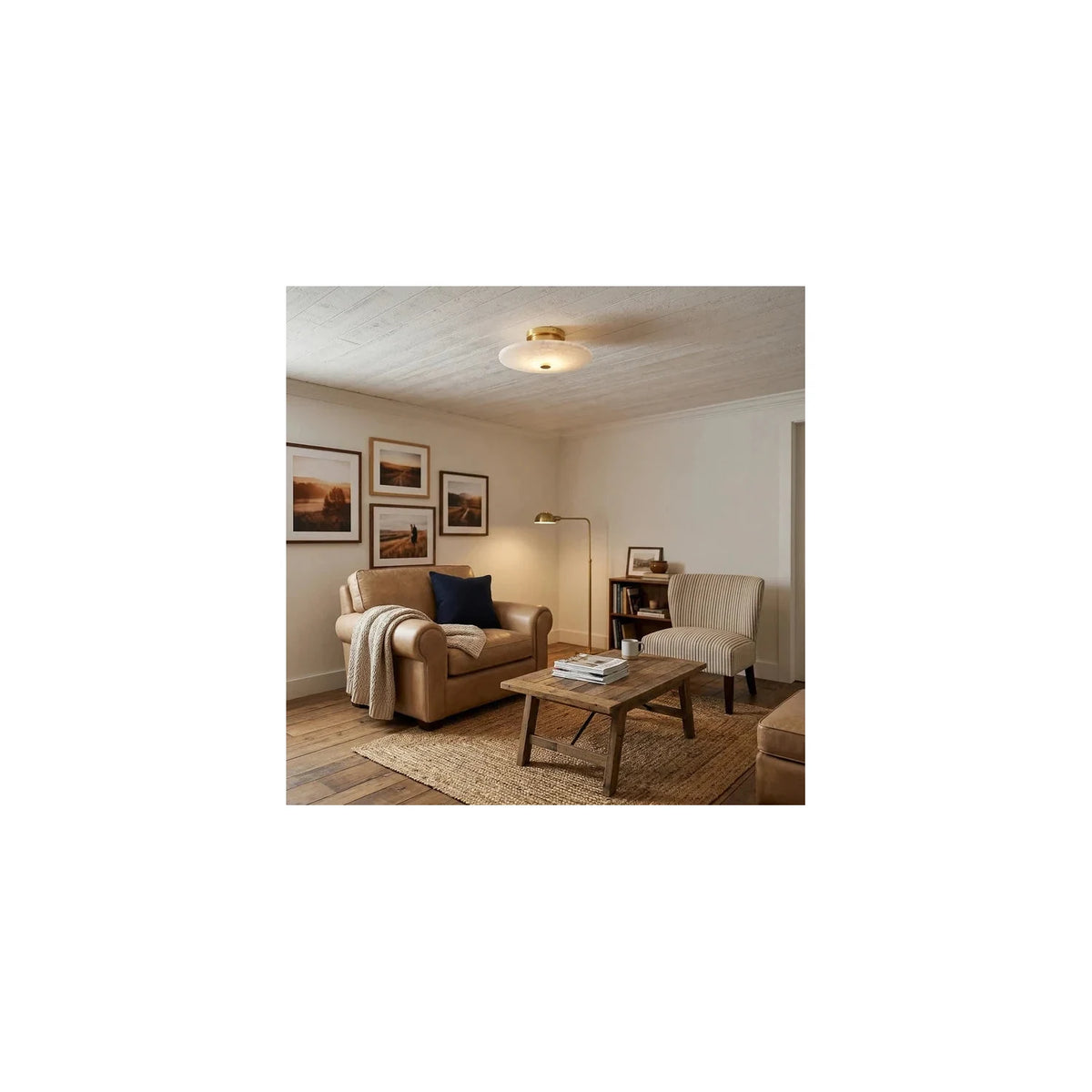AuraStone Alabaster Flush Mount Light by AUVIELIGHT