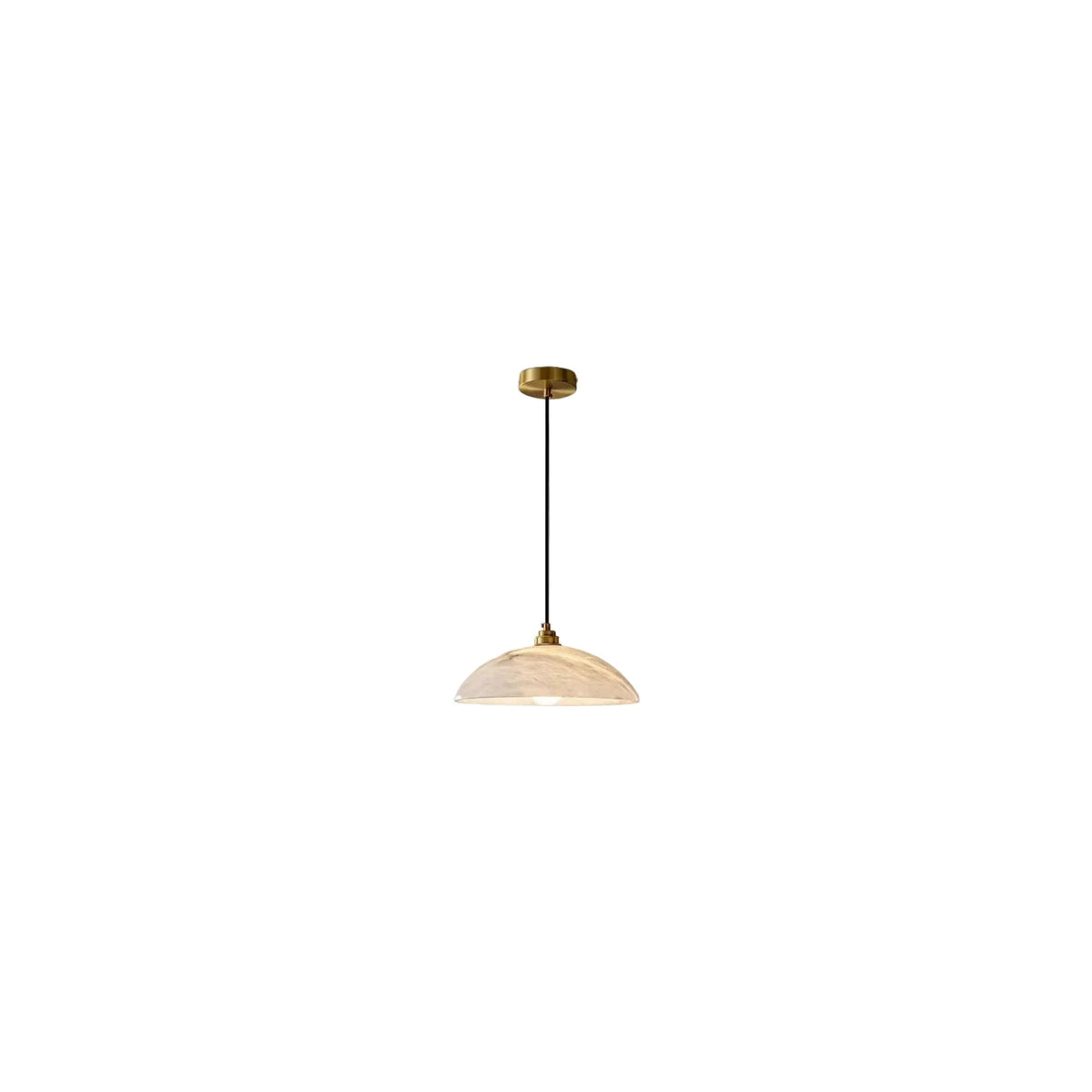 AuraStone Alabaster Island Pendant Light by AUVIELIGHT, ∅ 11.8″ x H 3.1″ / White