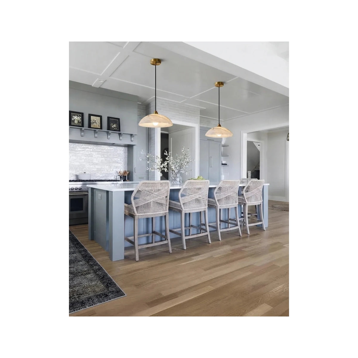 AuraStone Alabaster Island Pendant Light by AUVIELIGHT