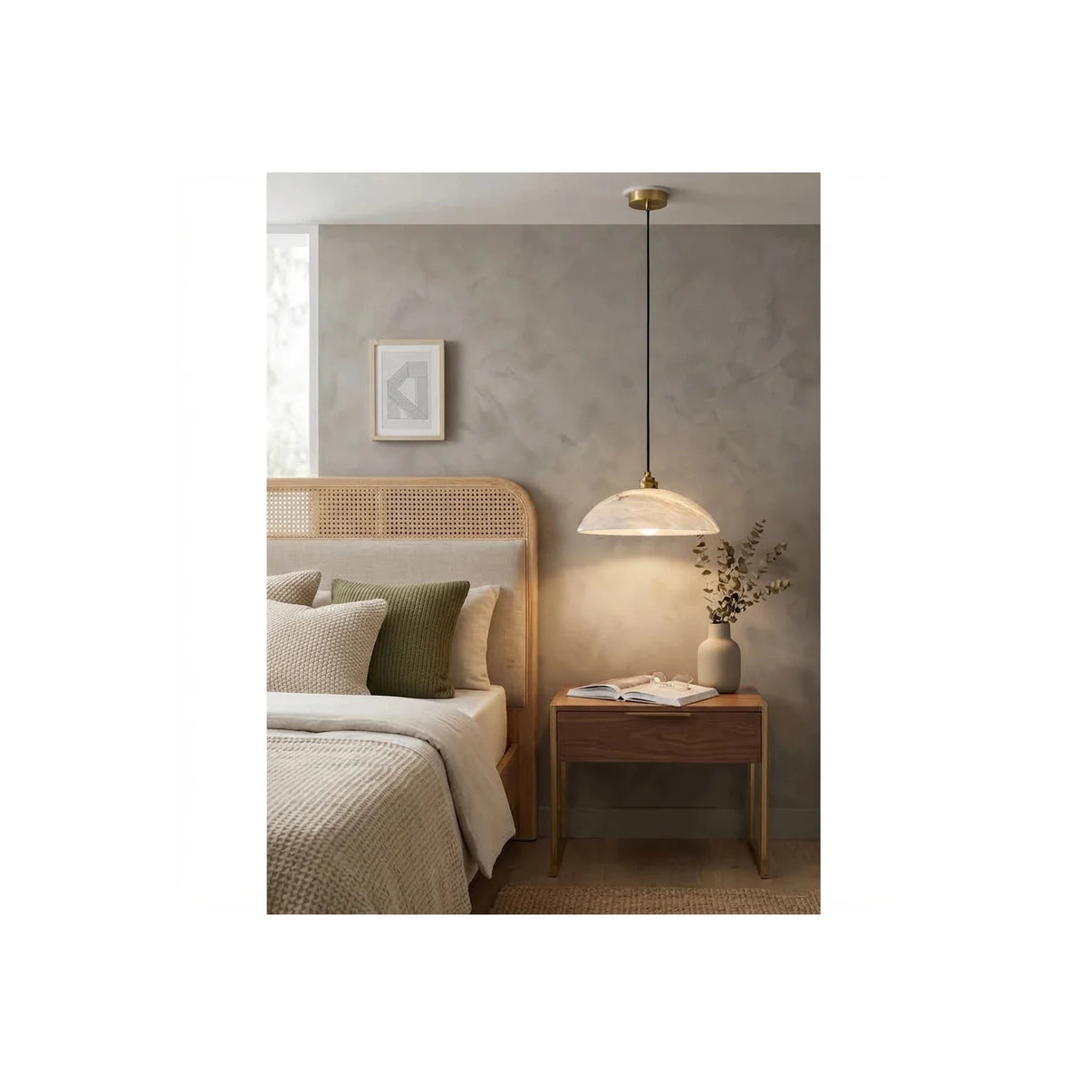 AuraStone Alabaster Island Pendant Light by AUVIELIGHT