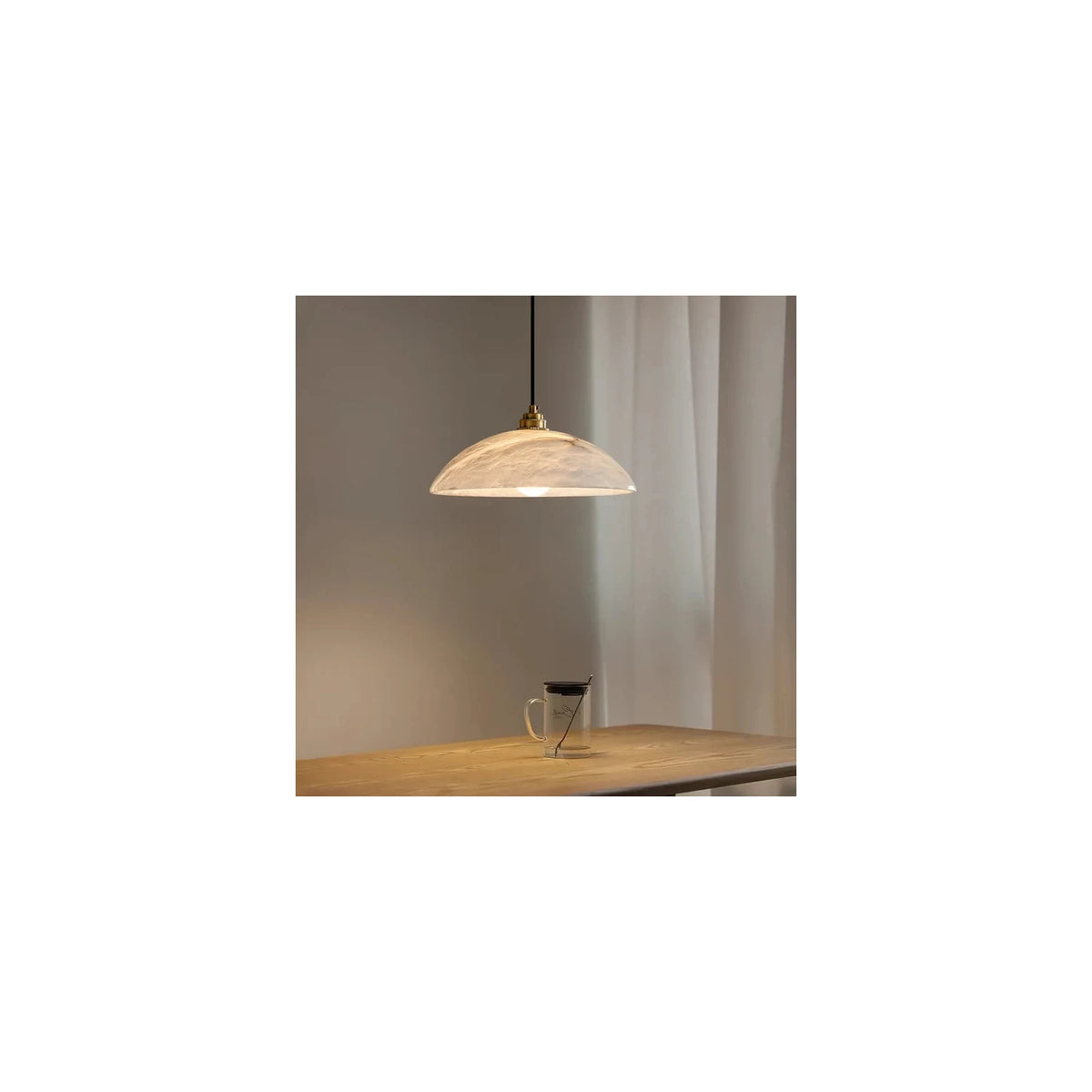 AuraStone Alabaster Island Pendant Light by AUVIELIGHT