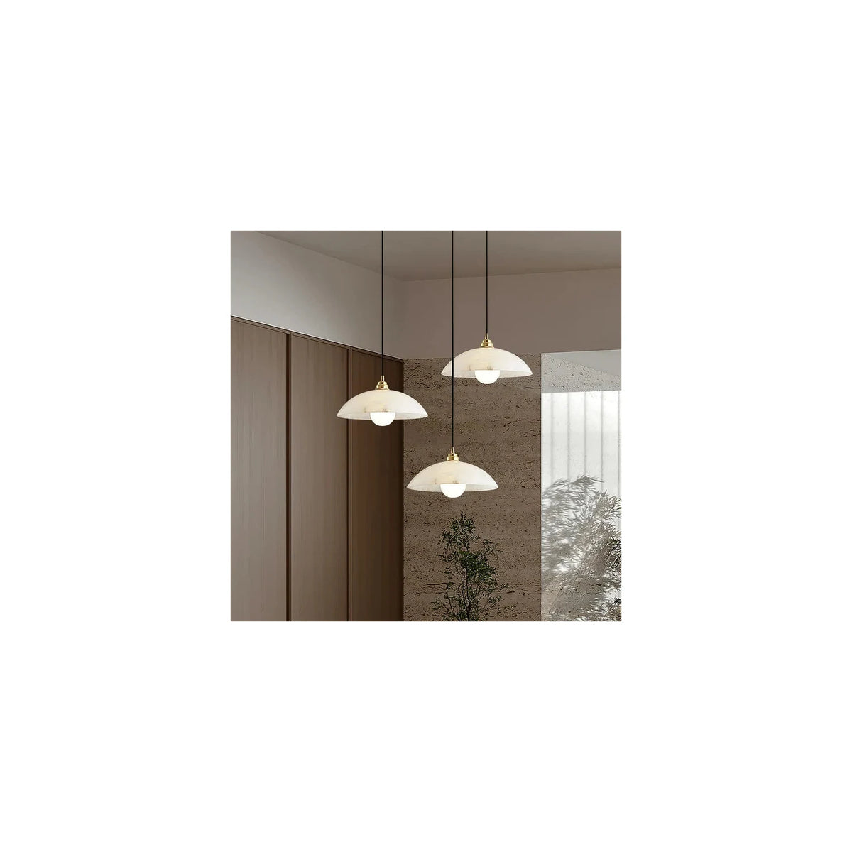 AuraStone Alabaster Island Pendant Light by AUVIELIGHT