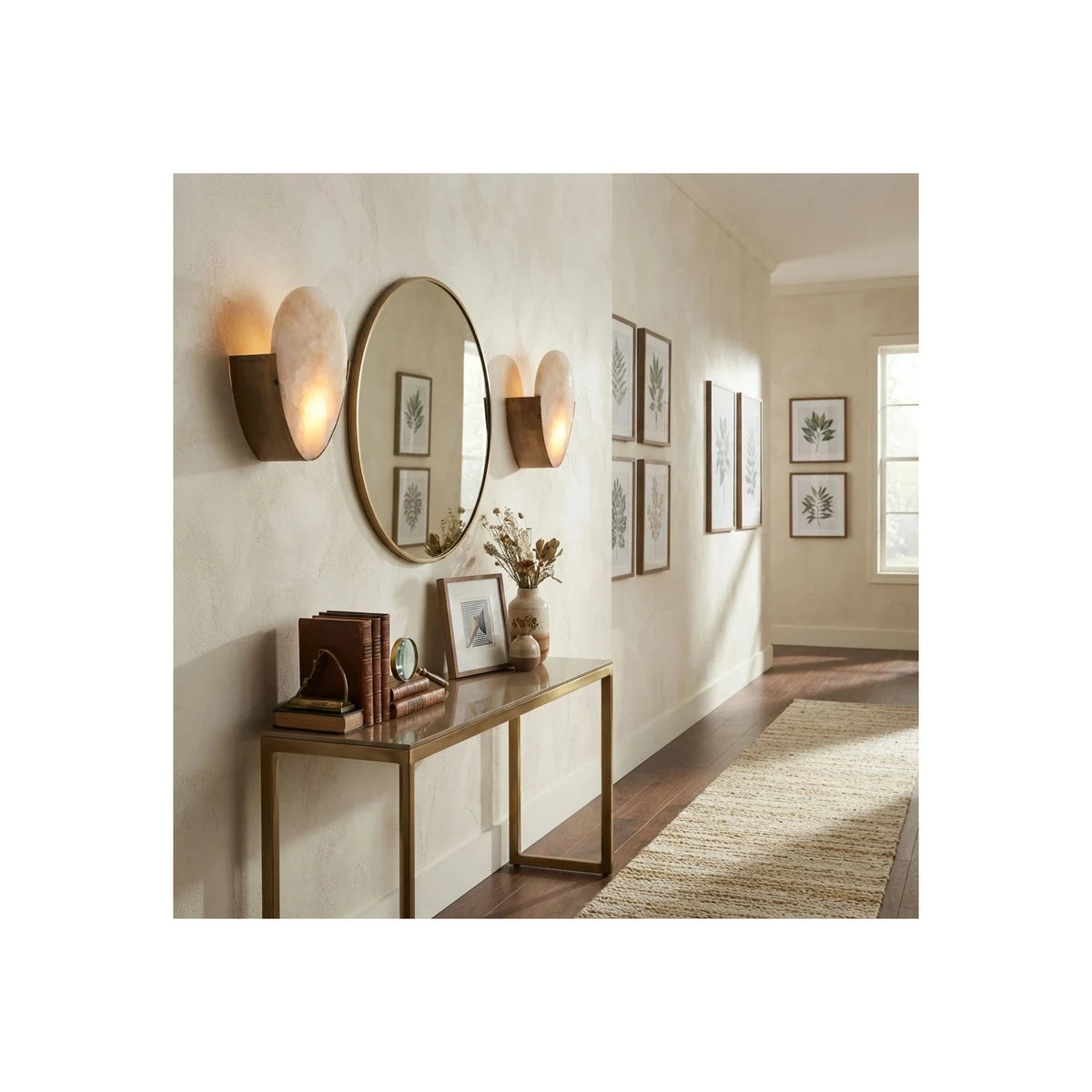 AuraStone Oval Alabaster Wall Sconce light fixture by AUVIELIGHT