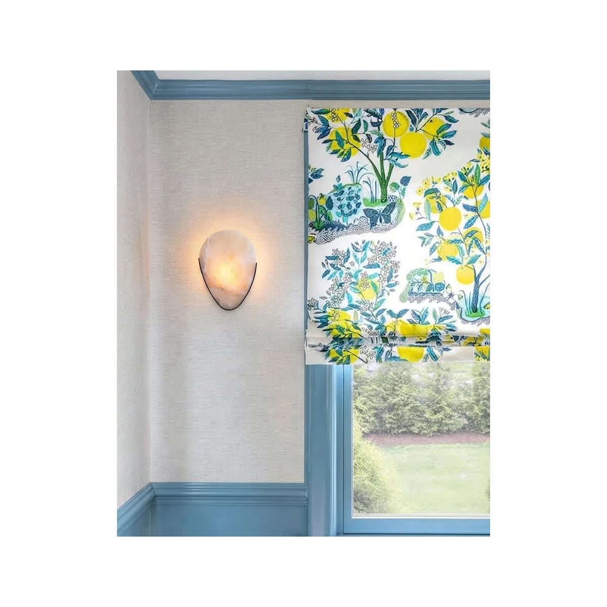 AuraStone Oval Alabaster Wall Sconce light fixture by AUVIELIGHT