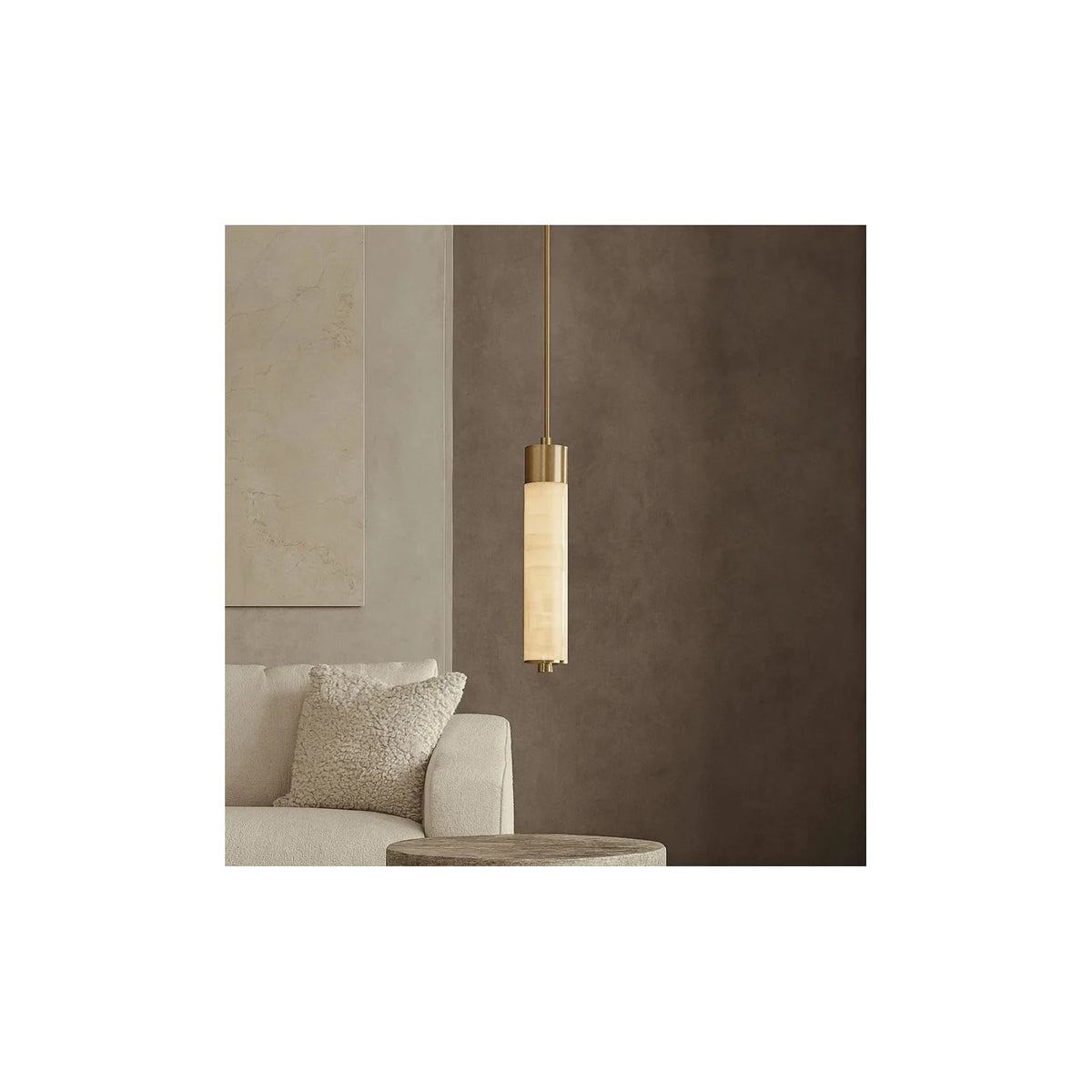 Aurelia Brass Alabaster Pendant light fixture by AUVIELIGHT