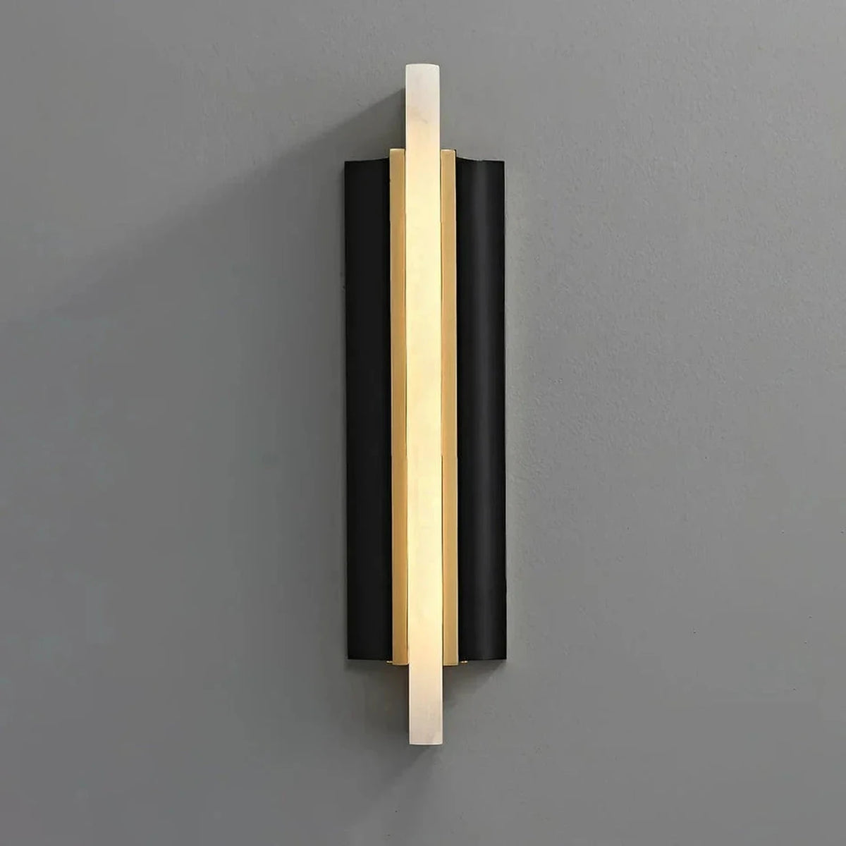 Backplate Linear Wall Sconce in black alabaster for Hallway light fixture by AUVIELIGHT