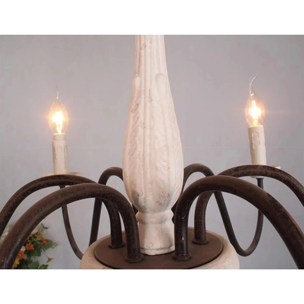 Baroque Distressed Candle Pendant Light for Kitchen Island by AUVIELIGHT