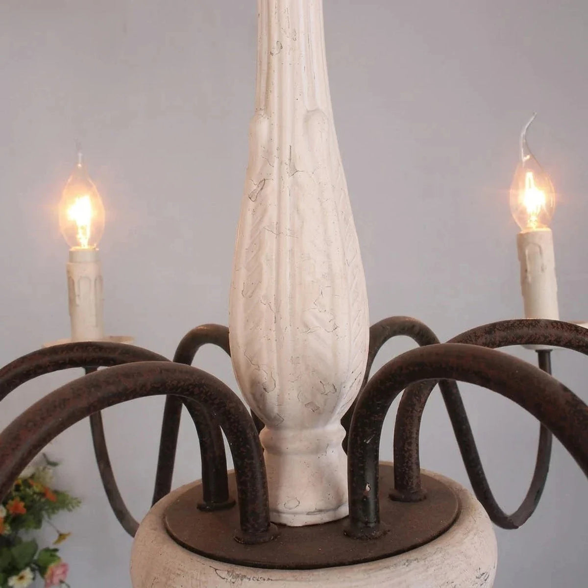 Baroque Distressed Candle Pendant Light for Kitchen Island by AUVIELIGHT