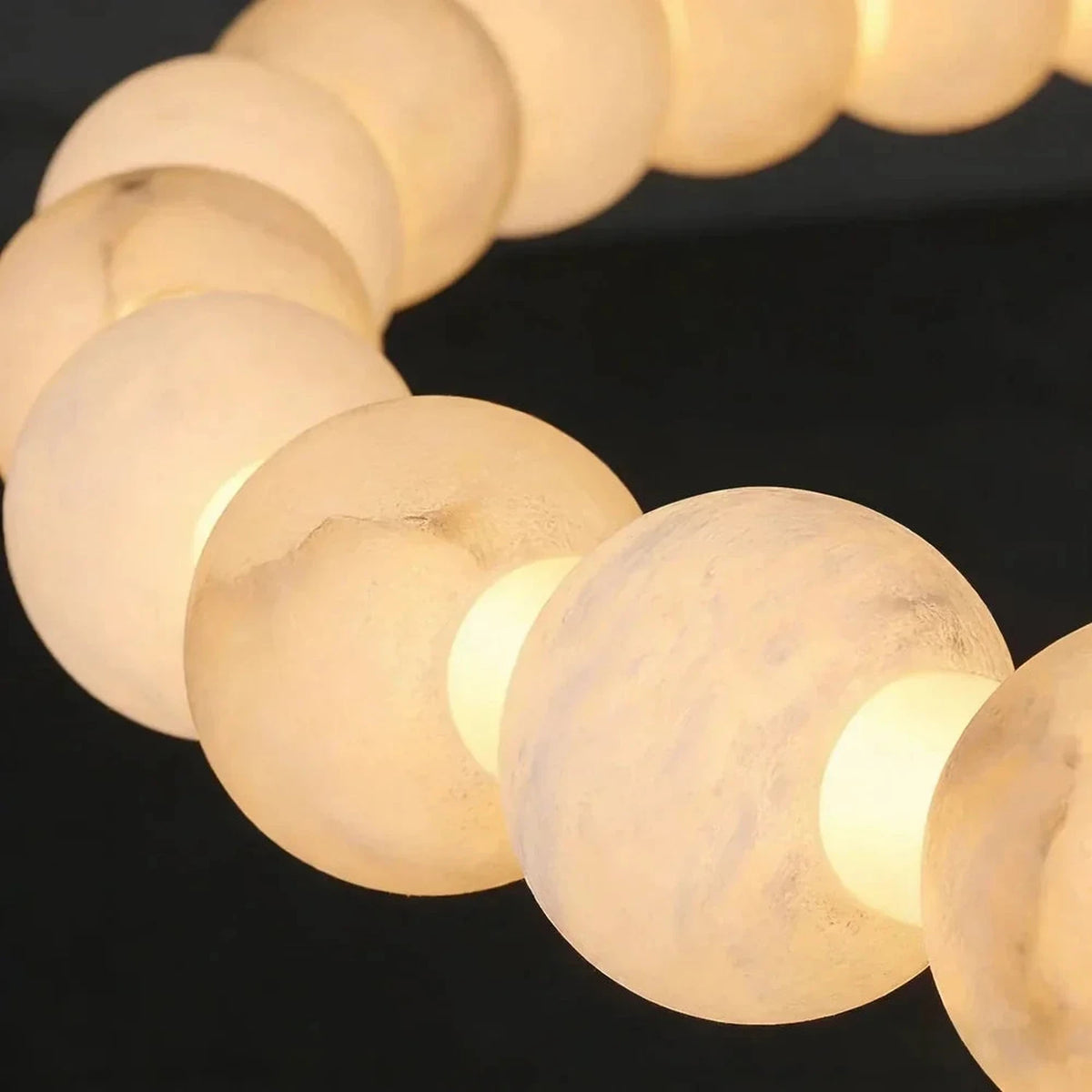 Bead Ring Chandelier in alabaster for Dining Room by AUVIELIGHT