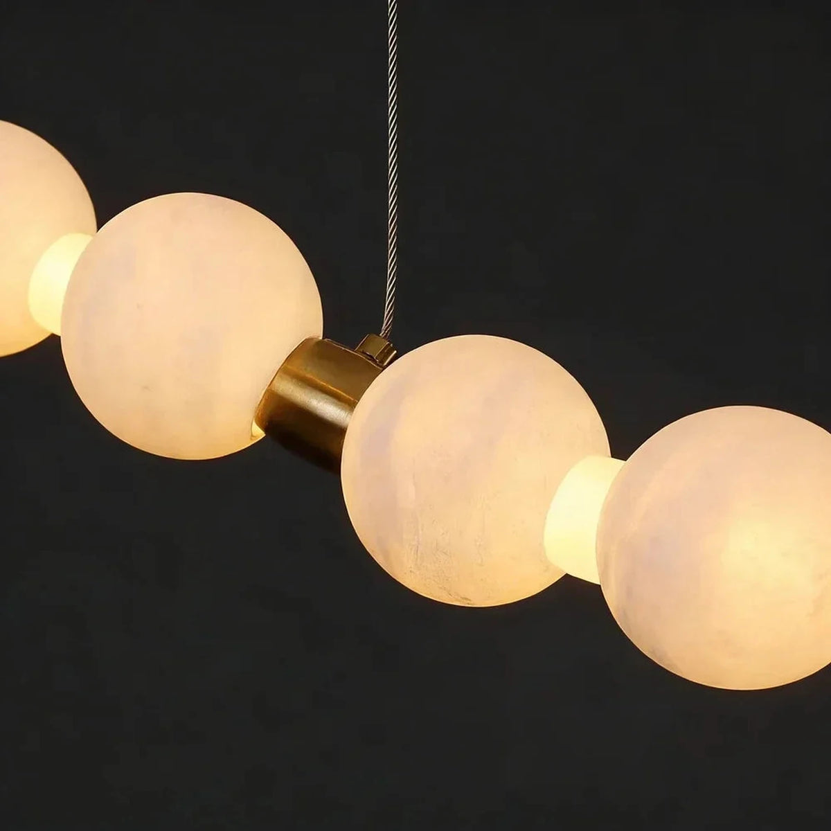 Bead Ring Chandelier in alabaster for Dining Room by AUVIELIGHT