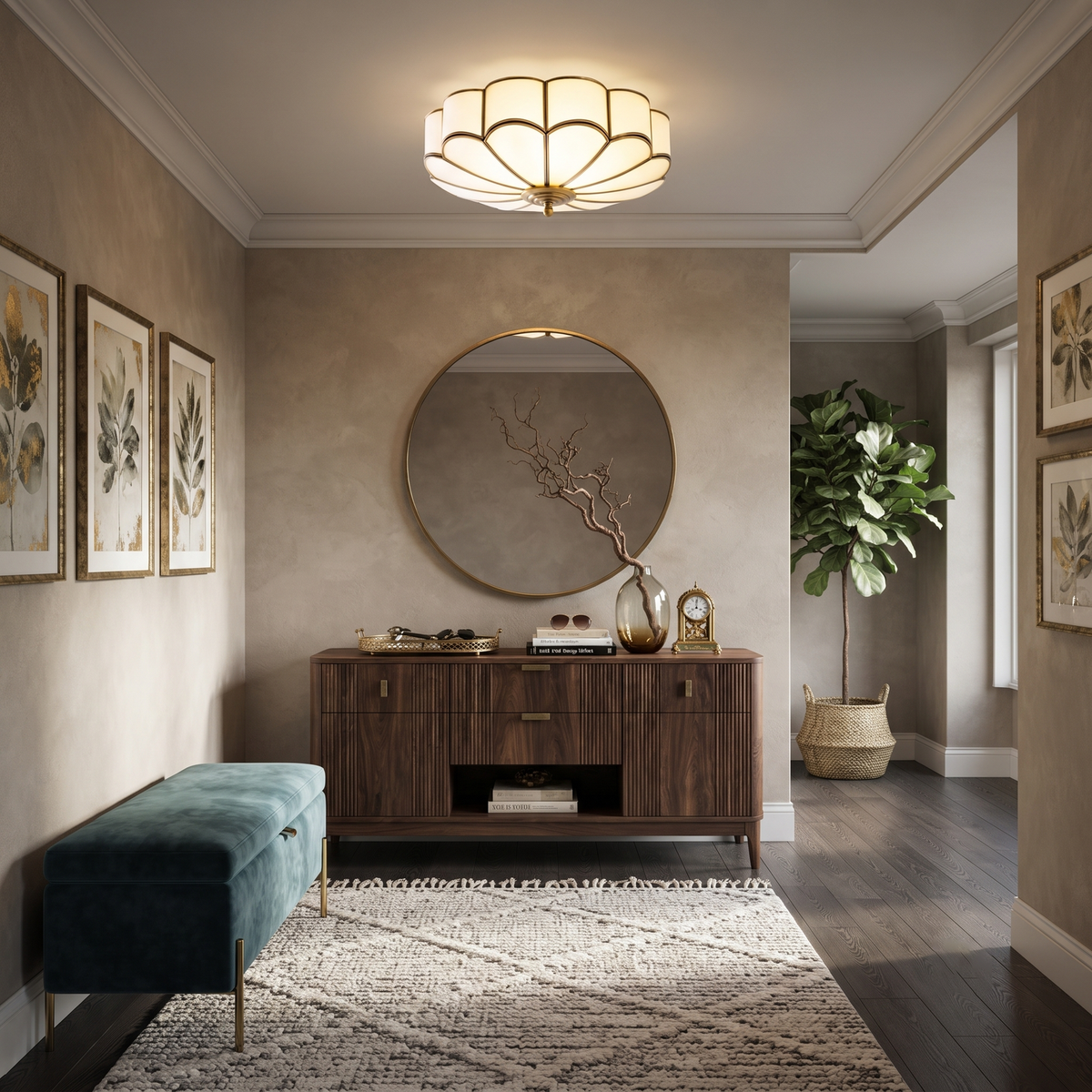 Bloom Scalloped Flush Mount for Low Ceilings light fixture by AUVIELIGHT