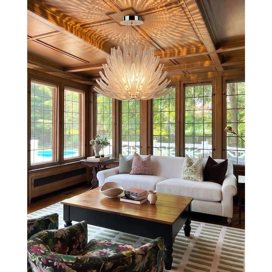 Blooming Lotus Chandelier in glass for Dining Room by AUVIELIGHT