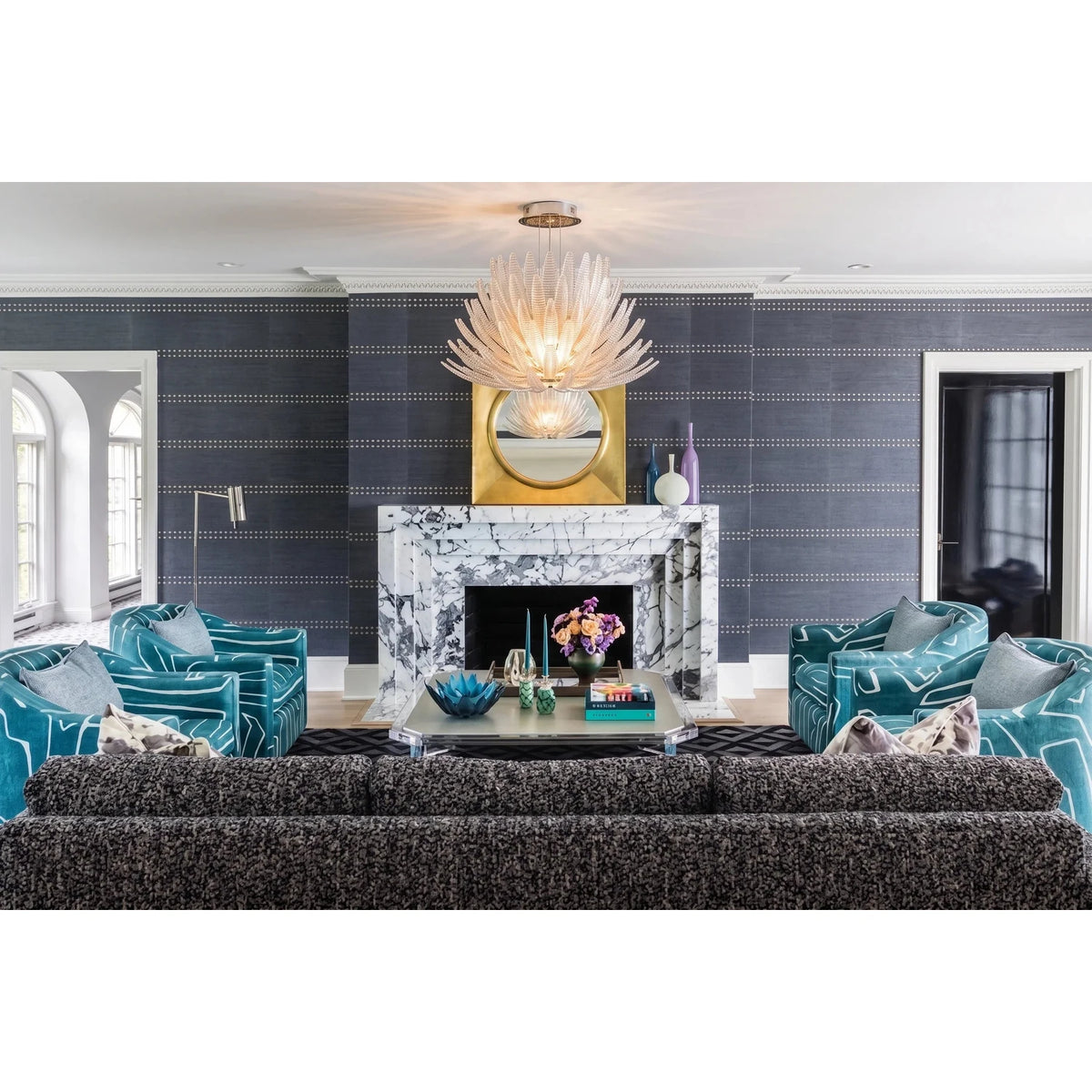 Blooming Lotus Chandelier in glass for Dining Room by AUVIELIGHT