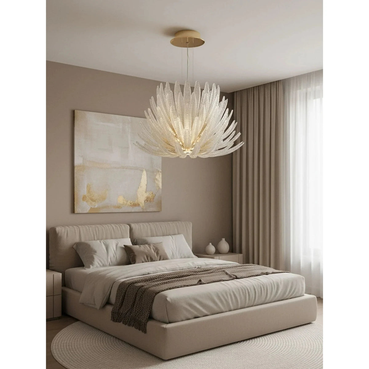 Blooming Lotus Chandelier in glass for Dining Room by AUVIELIGHT