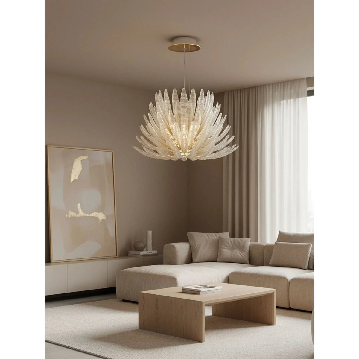 Blooming Lotus Chandelier in glass for Dining Room by AUVIELIGHT