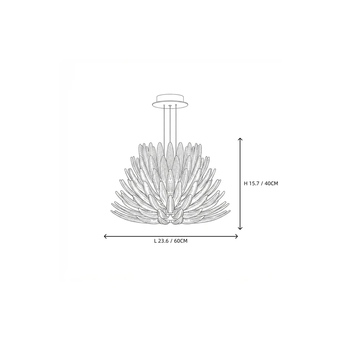 Blooming Lotus Chandelier in glass for Dining Room by AUVIELIGHT