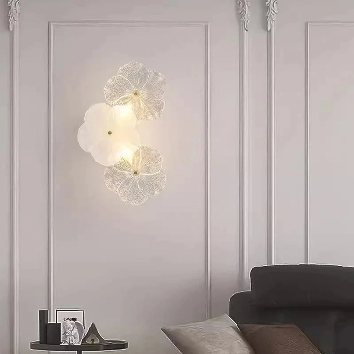 Botanical Blossom Wall Sconce in glass for Hallway by AUVIELIGHT