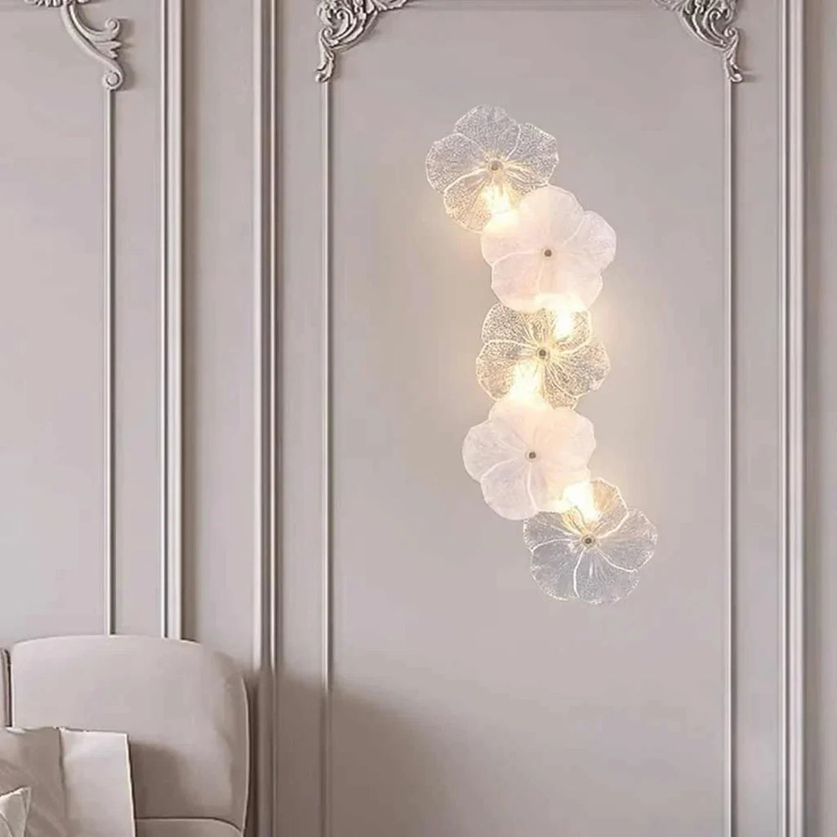Botanical Blossom Wall Sconce in glass for Hallway by AUVIELIGHT