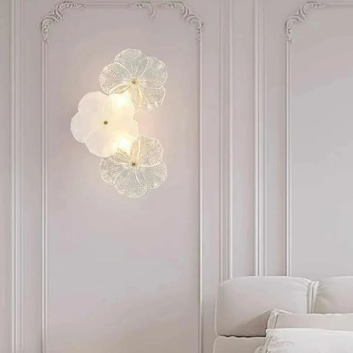 Botanical Blossom Wall Sconce in glass for Hallway by AUVIELIGHT