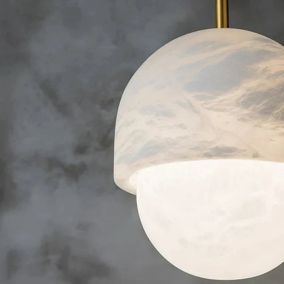 Cap Dome Pendant Light in alabaster for Kitchen Island by AUVIELIGHT