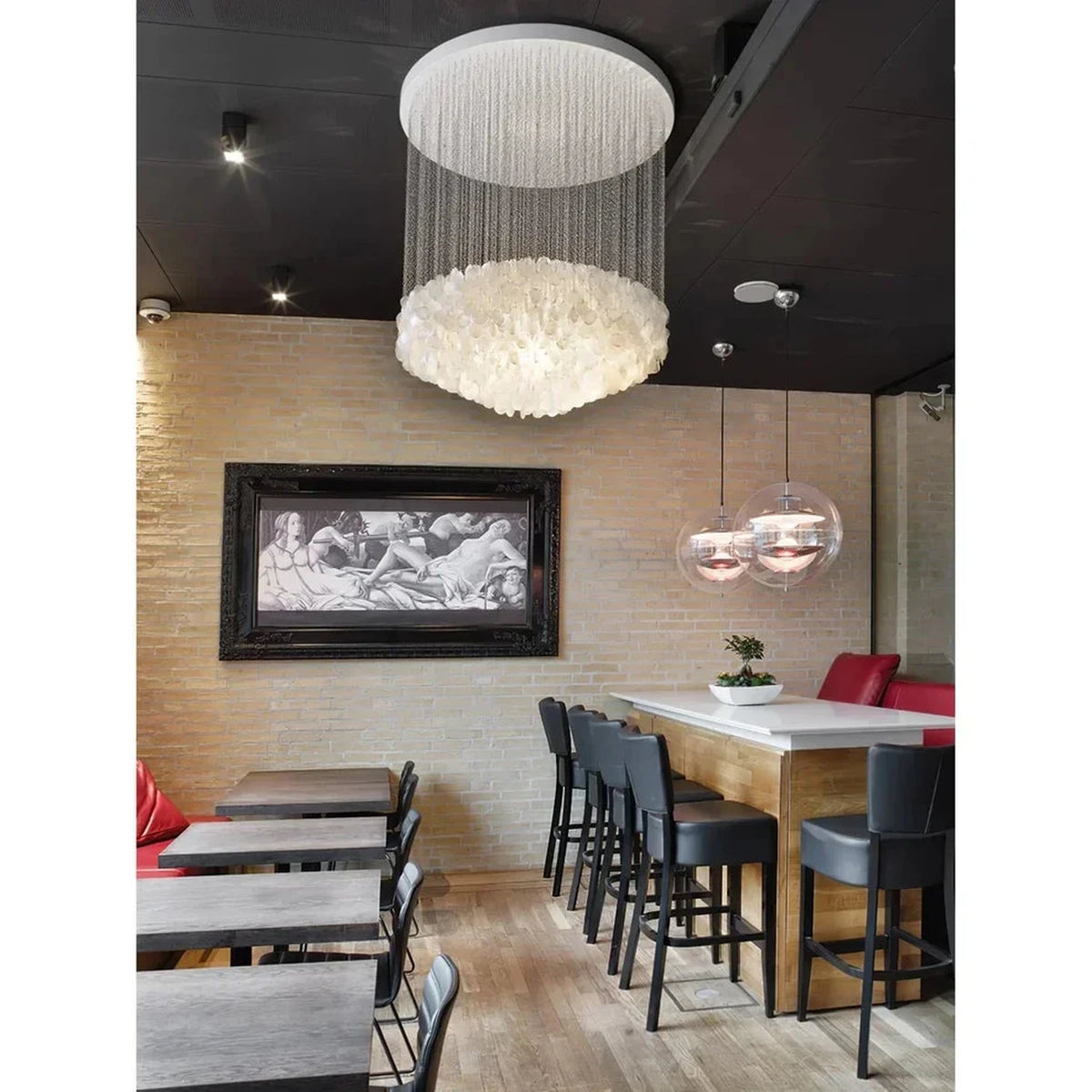 Capiz Shell Flush Mount for Low Ceilings light fixture by AUVIELIGHT