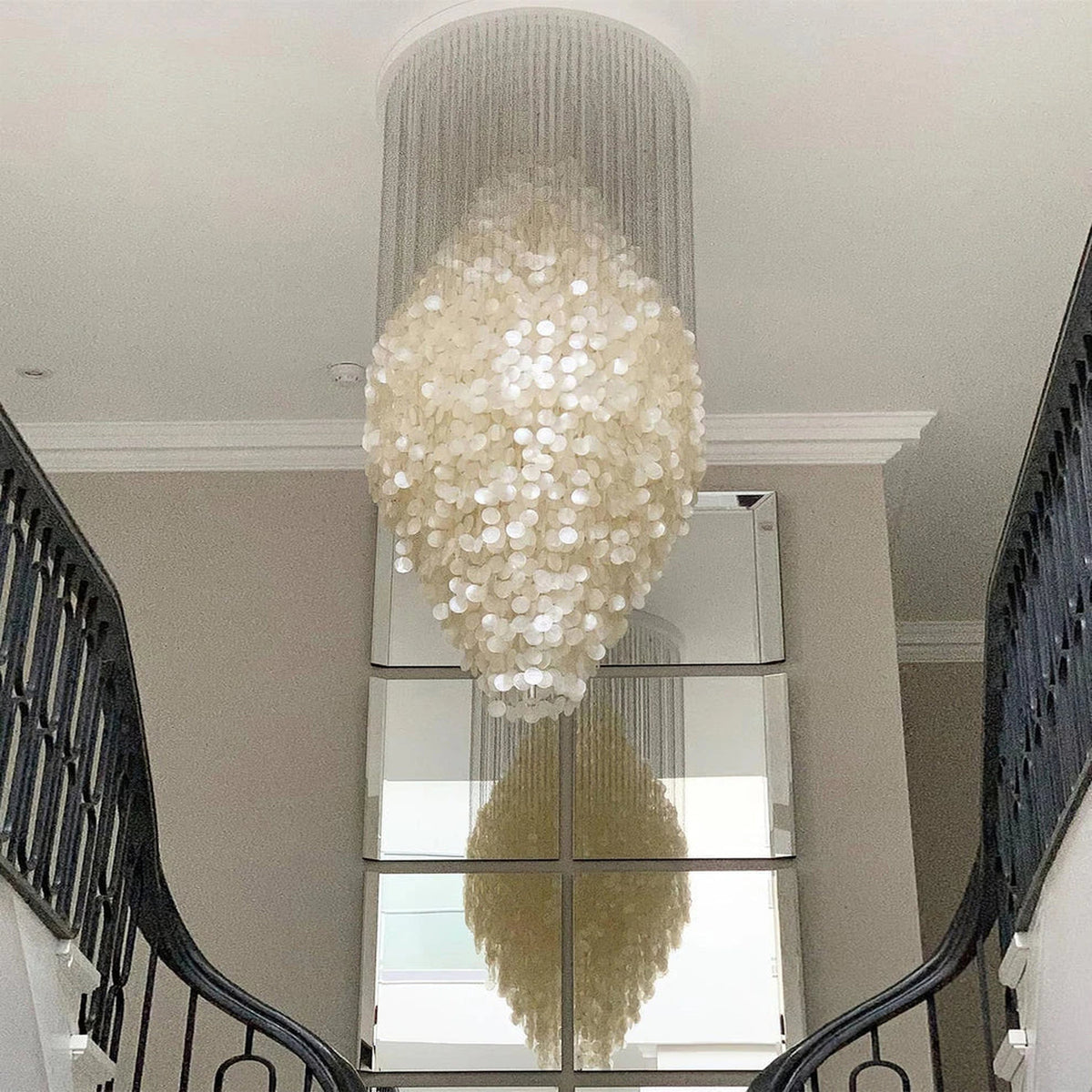 Capiz Shell Flush Mount for Low Ceilings light fixture by AUVIELIGHT