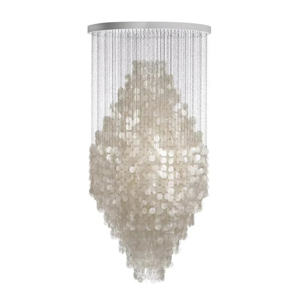 Capiz Shell Flush Mount for Low Ceilings light fixture by AUVIELIGHT, D 100cm x H 200cm / ∅ 39.4″ x H 78.7″ / White and 1 other sizes