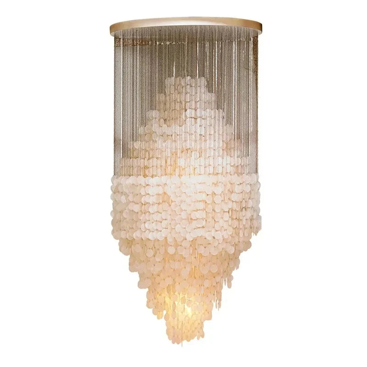 Capiz Shell Flush Mount for Low Ceilings light fixture by AUVIELIGHT