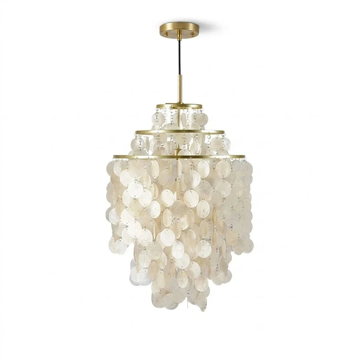 Capiz Tiered Pendant Light in brass for Kitchen Island by AUVIELIGHT, Third floor Ø 13 × 20.9 / Gold and 1 other sizes