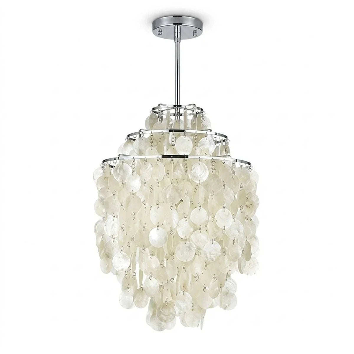 Capiz Tiered Pendant Light in brass for Kitchen Island by AUVIELIGHT, Third floor Ø 13 × 20.9 / Chrome and 1 other sizes
