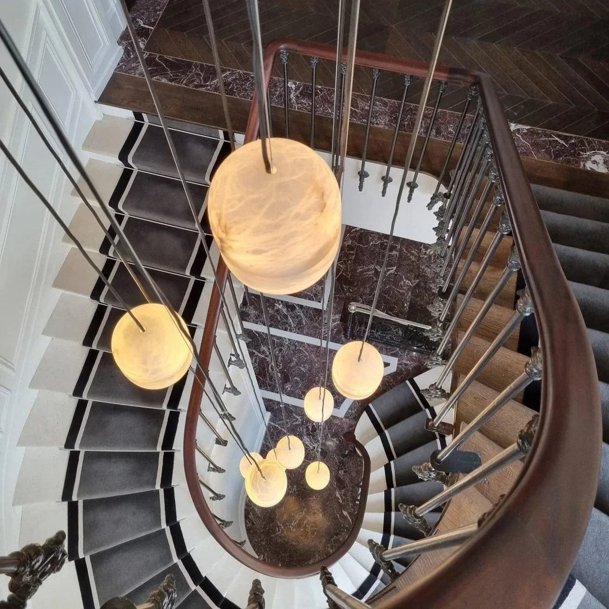 Capsule Pendant Light in alabaster for Kitchen Island by AUVIELIGHT