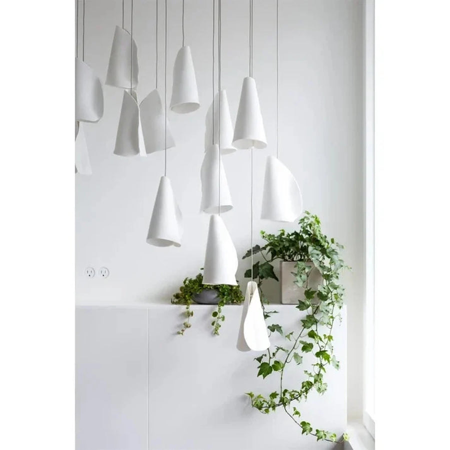 Cascade Petal Chandelier in porcelain for Dining Room light fixture by AUVIELIGHT