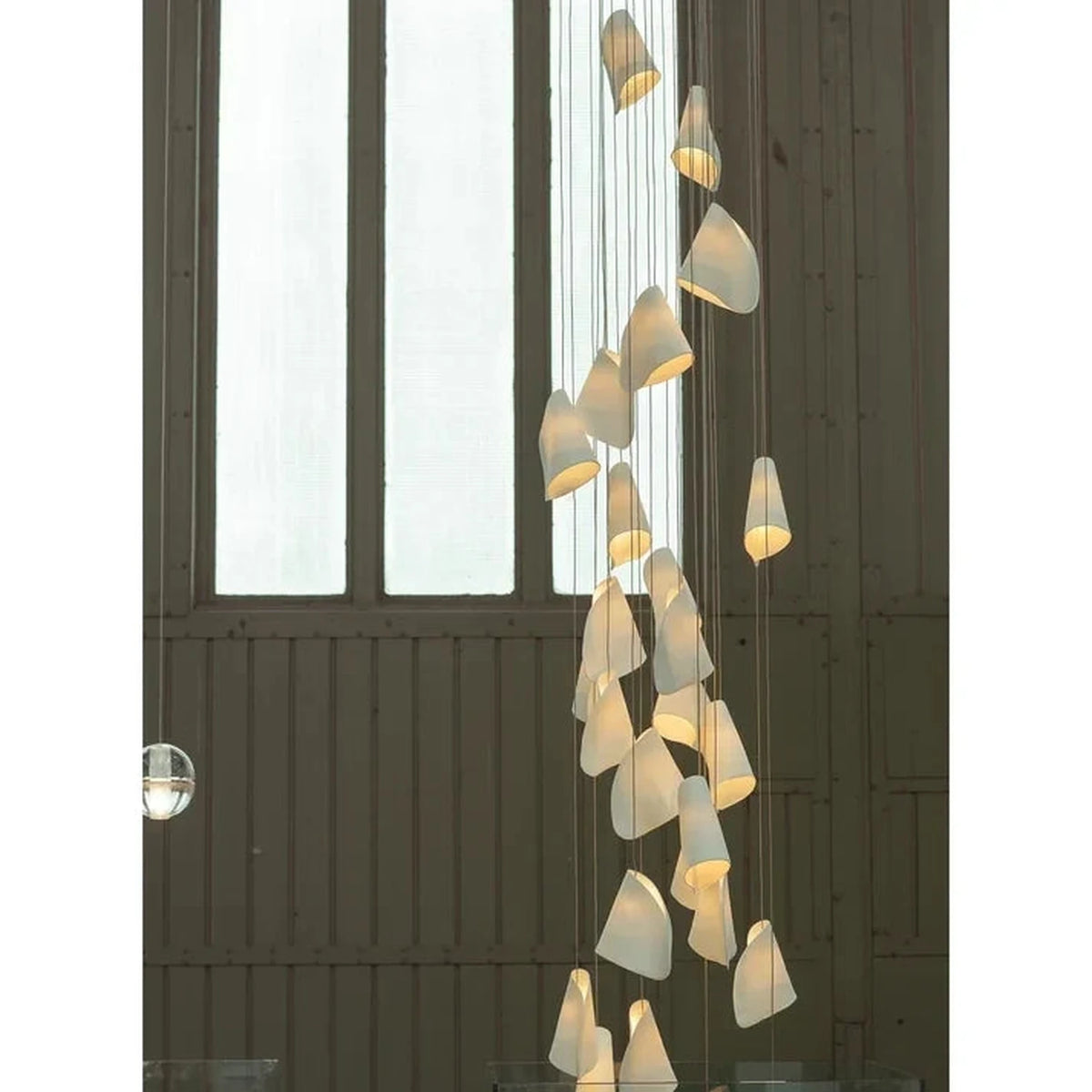 Cascade Petal Chandelier in porcelain for Dining Room light fixture by AUVIELIGHT