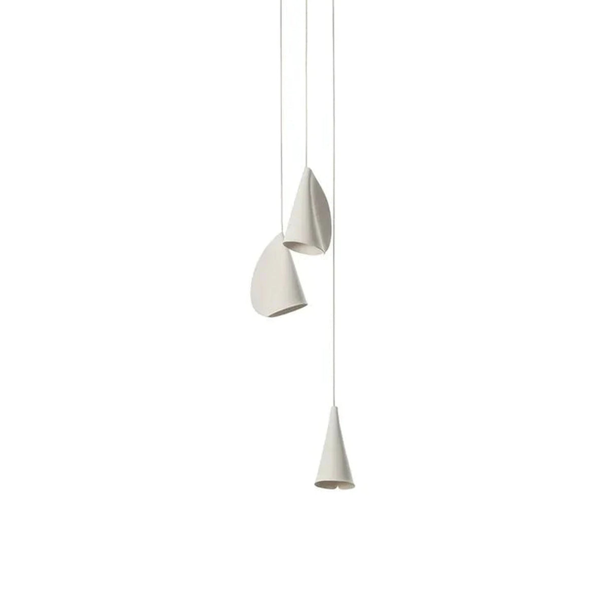 Cascade Petal Chandelier in porcelain for Dining Room light fixture by AUVIELIGHT, 3 heads Rouny canopy : D 15cm x H 200cm / ∅ 5.9″ x H 78.7″ /