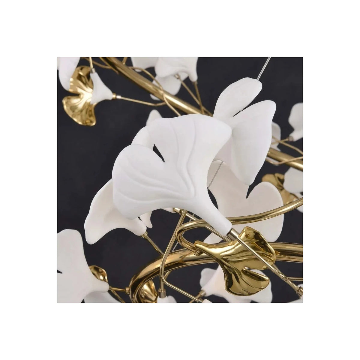 CascadeFlora Ginkgo Leaf Staircase Chandelier light fixture by AUVIELIGHT