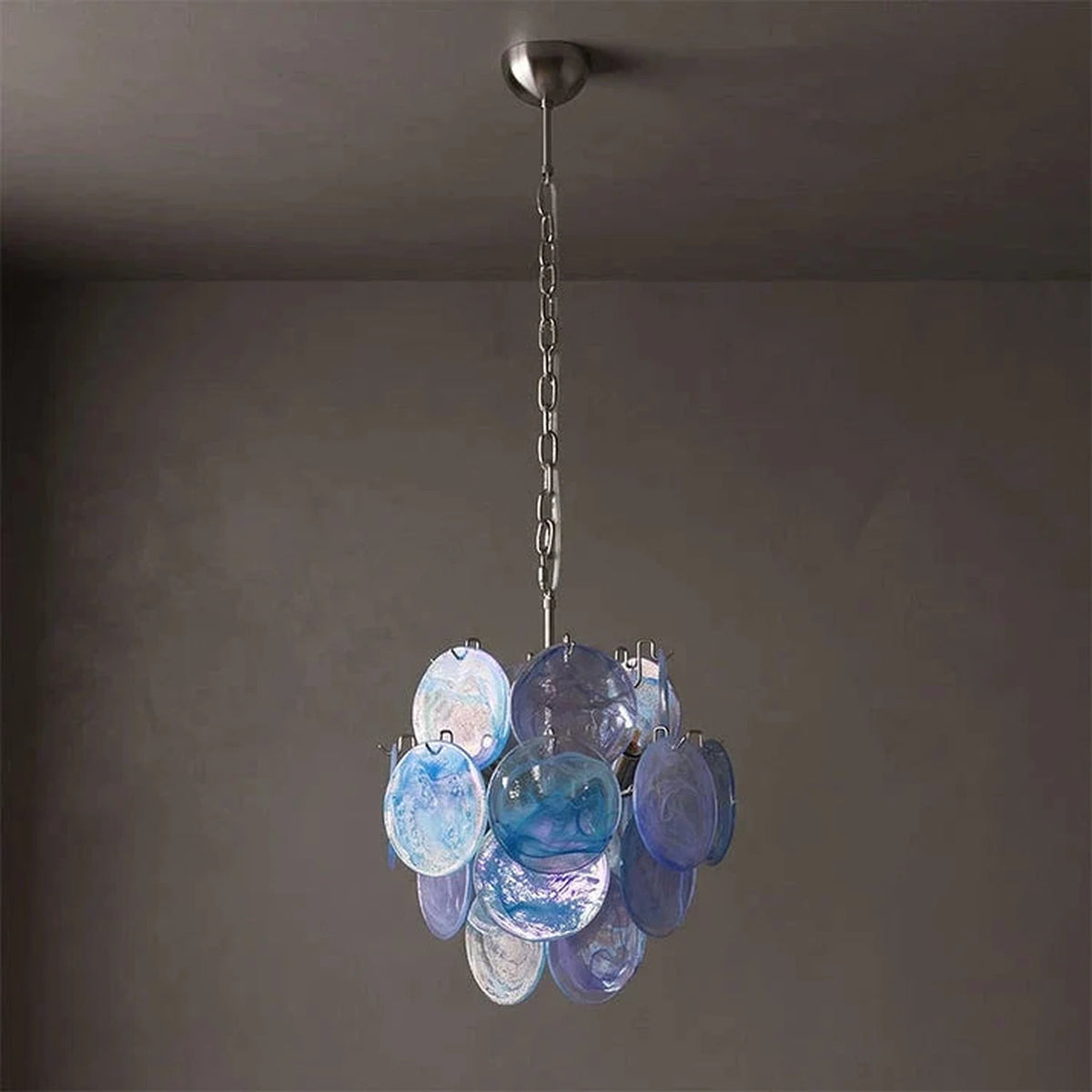 Celestial Disc Pendant Light in blue glass for Kitchen Island by AUVIELIGHT